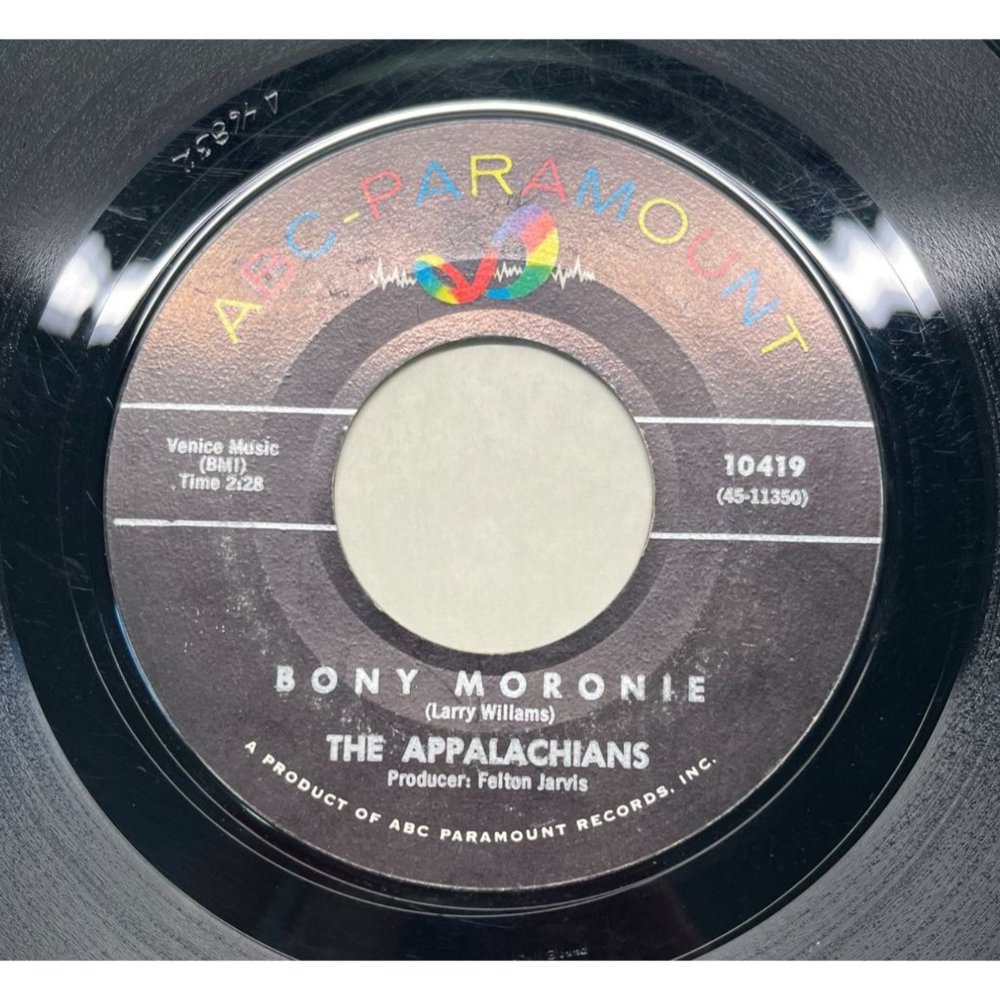 The Appalachians Bony Moronie / It Takes a Man 45 Rock Record ABC 10419 VG+